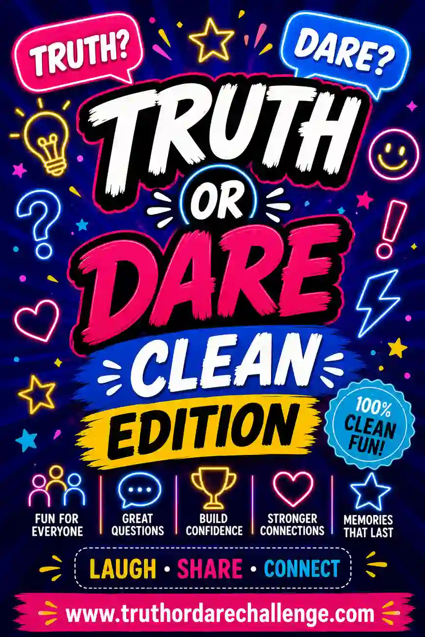 A family of all ages laughing together while playing a clean edition of truth or dare