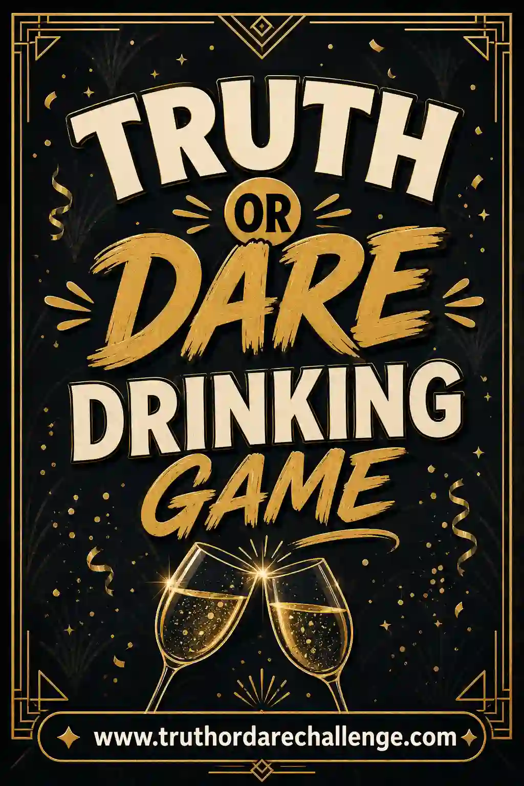 Adults raising glasses while playing the truth or dare drinking game at a party