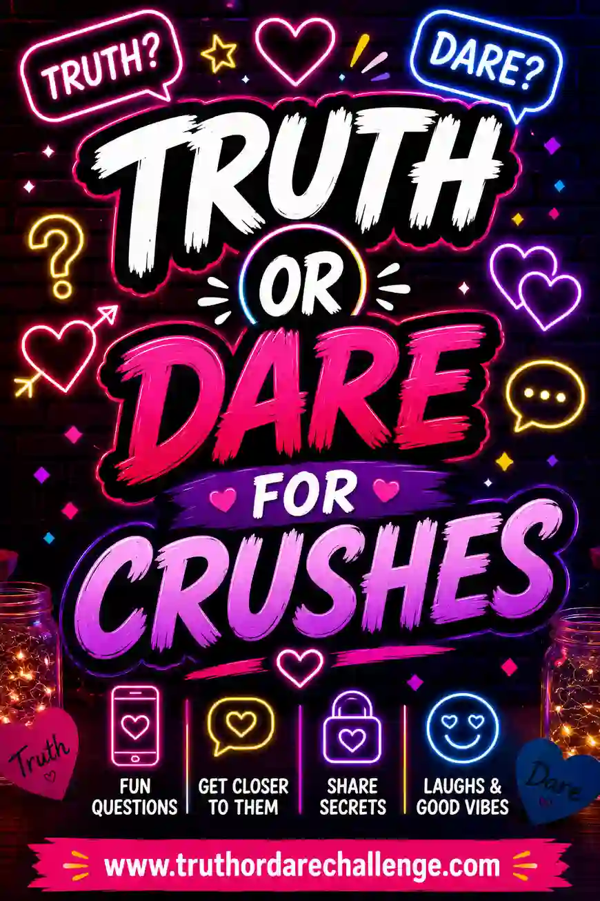 Two people smiling at each other while playing a flirty truth or dare game with their phones